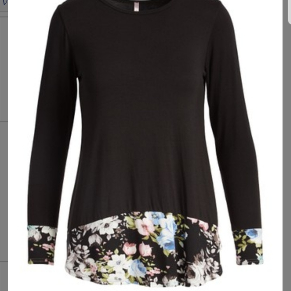 Floral trim tunic